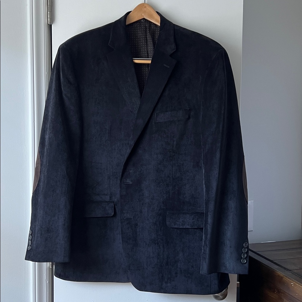 Chaps Midnight Black Corduroy‎ Blazer Jacket 48R